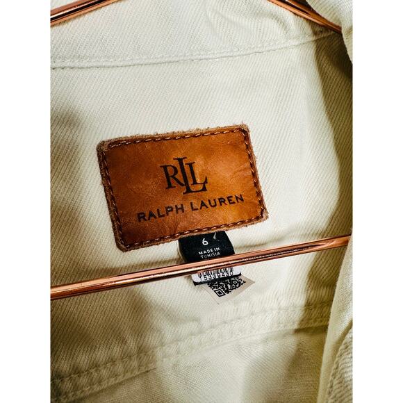 LAUREN RALPH LAUREN Off-White Denim Shirt Dress Front Button Katelin Dress 6 - Picture 8 of 15